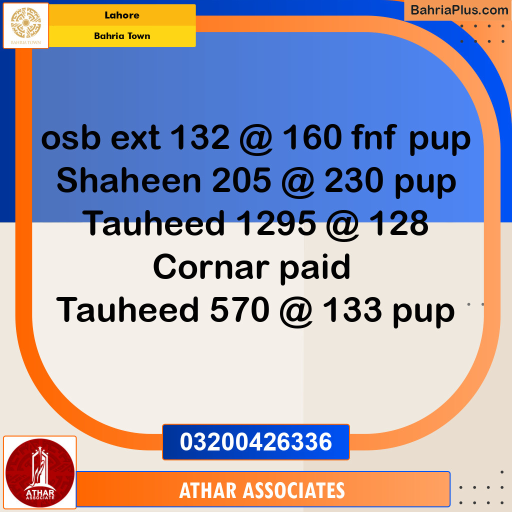 Residential Plot for Sale in Bahria Town, Lahore - (BP-207070)