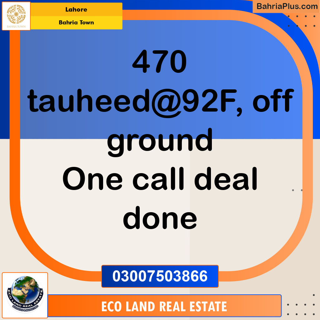 Residential Plot for Sale in Bahria Town, Lahore - (BP-207098)