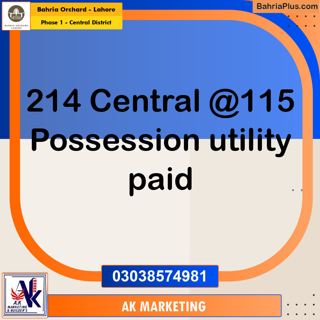 10 Marla Residential Plot for Sale in Phase 1 - Central District - Bahria Orchard, Lahore - (BP-207109)