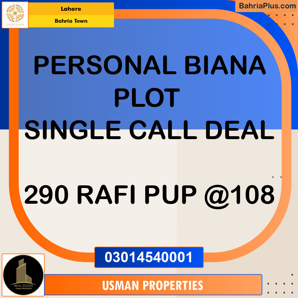 Residential Plot for Sale in Bahria Town, Lahore - (BP-207129)