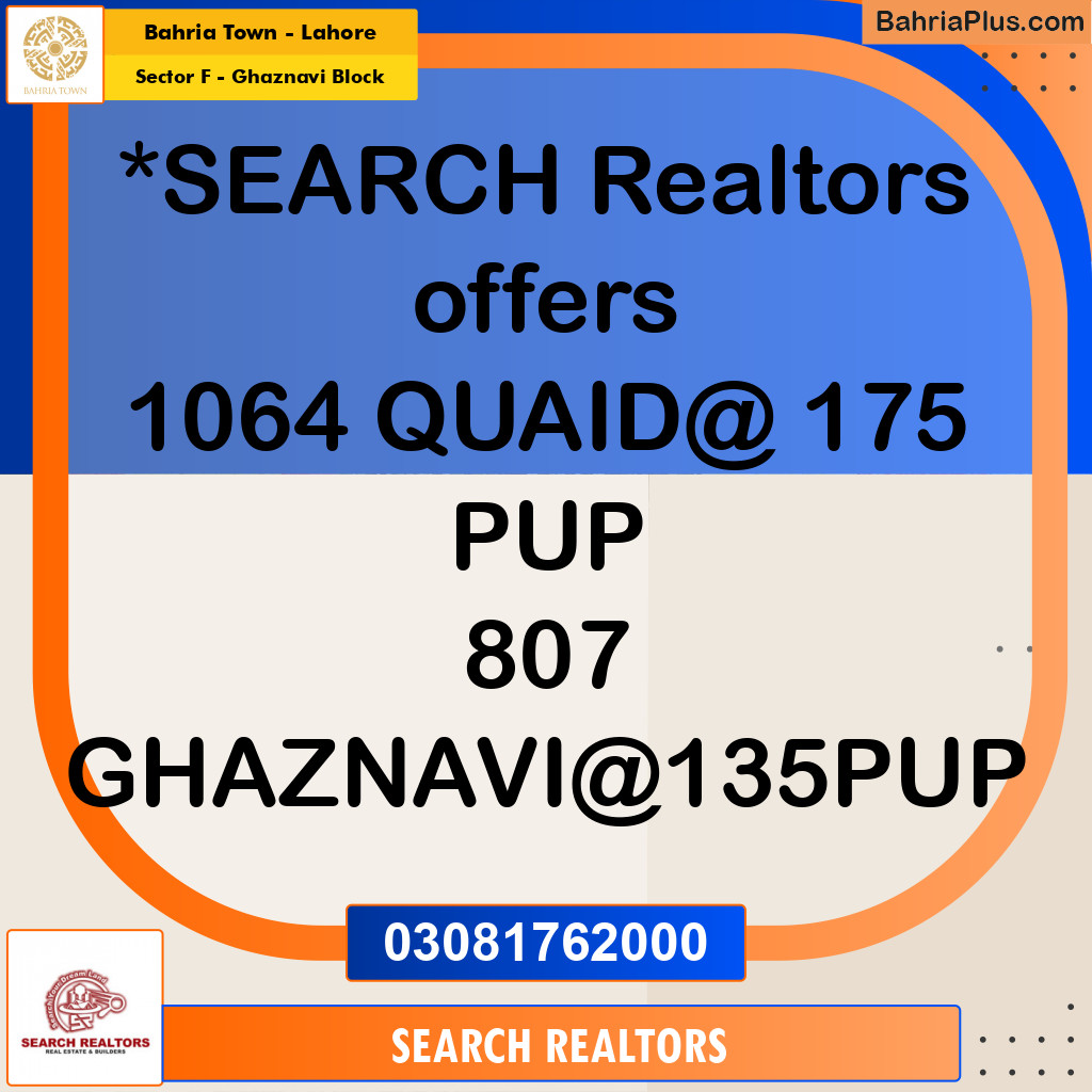 10 Marla Residential Plot for Sale in Sector F - Ghaznavi Block -  Bahria Town, Lahore - (BP-207140)