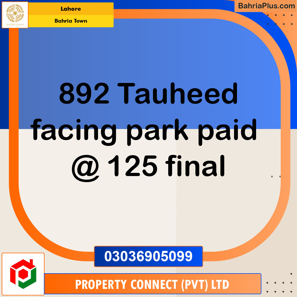Residential Plot for Sale in Bahria Town, Lahore - (BP-207185)