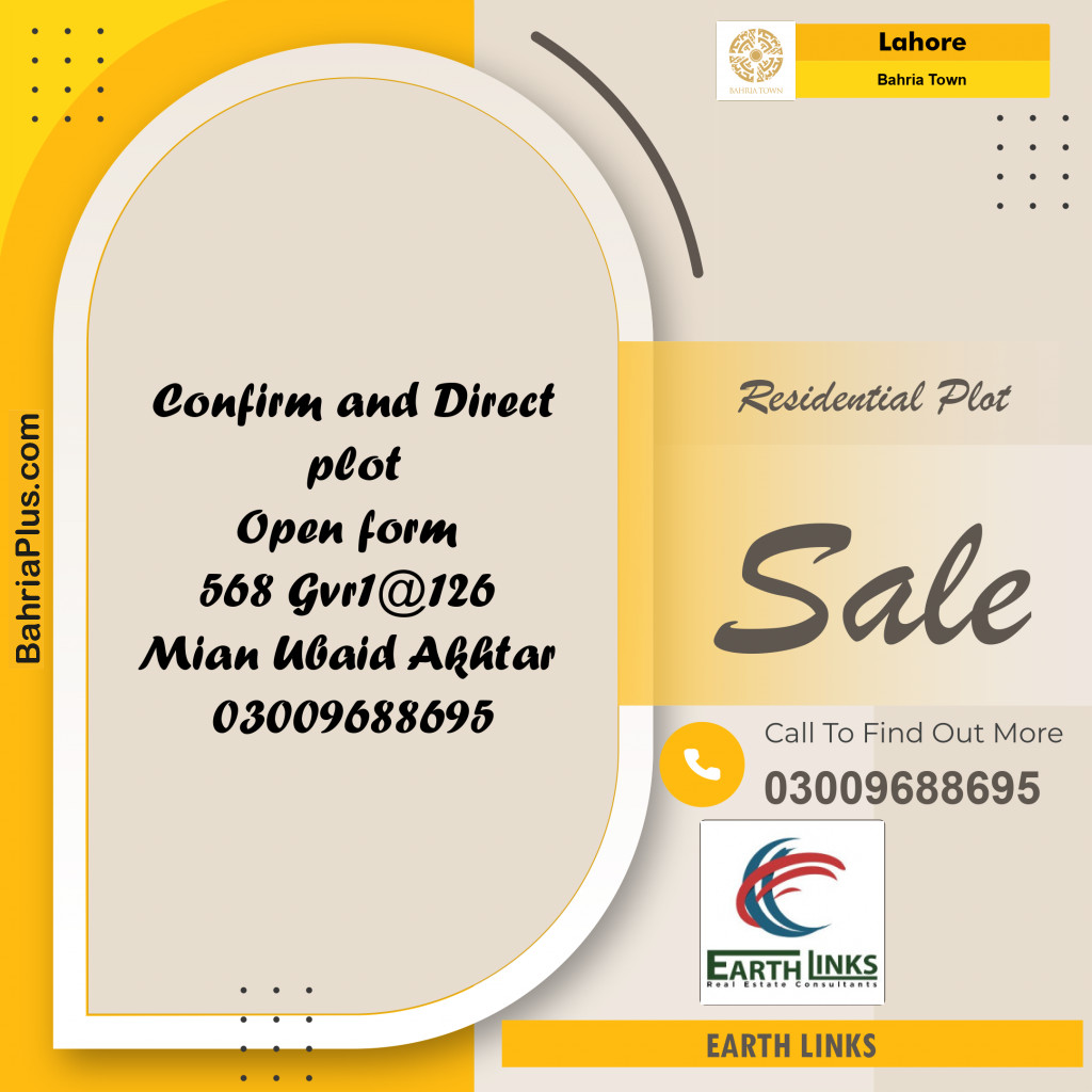 Residential Plot for Sale in Bahria Town, Lahore - (BP-207206)