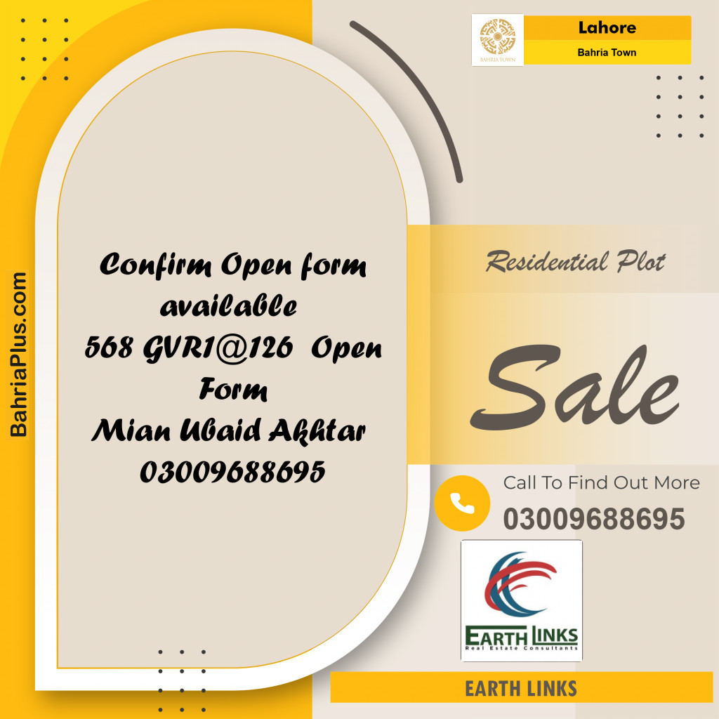 Residential Plot for Sale in Bahria Town, Lahore - (BP-207209)