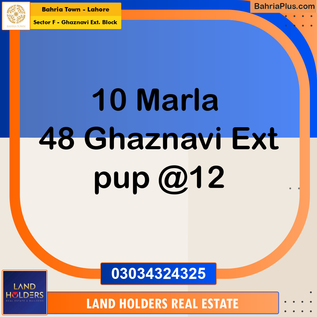 5 Marla Residential Plot for Sale in Sector F - Ghaznavi Ext. Block - Bahria Town, Lahore - (BP-207212)