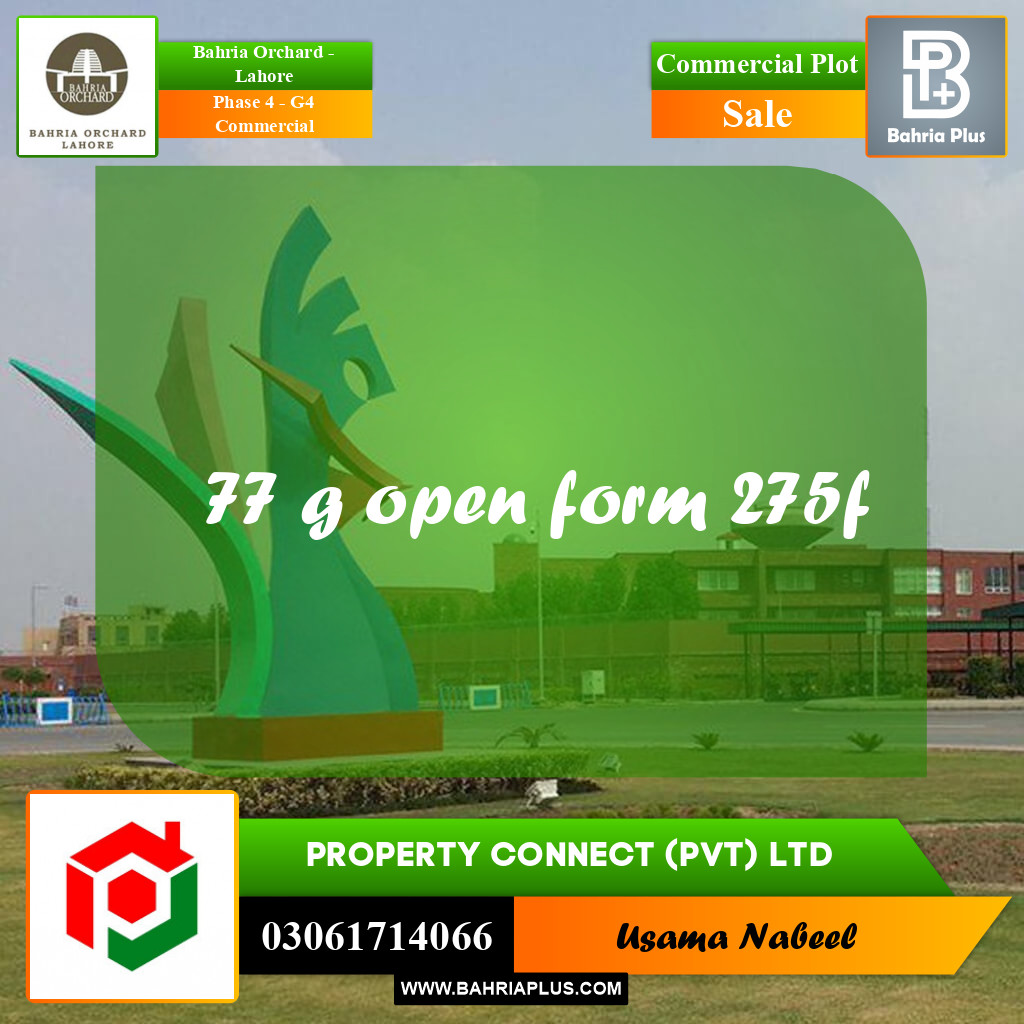 Commercial Plot for Sale in Phase 4 - G4 Commercial -  Bahria Orchard, Lahore - (BP-207232)