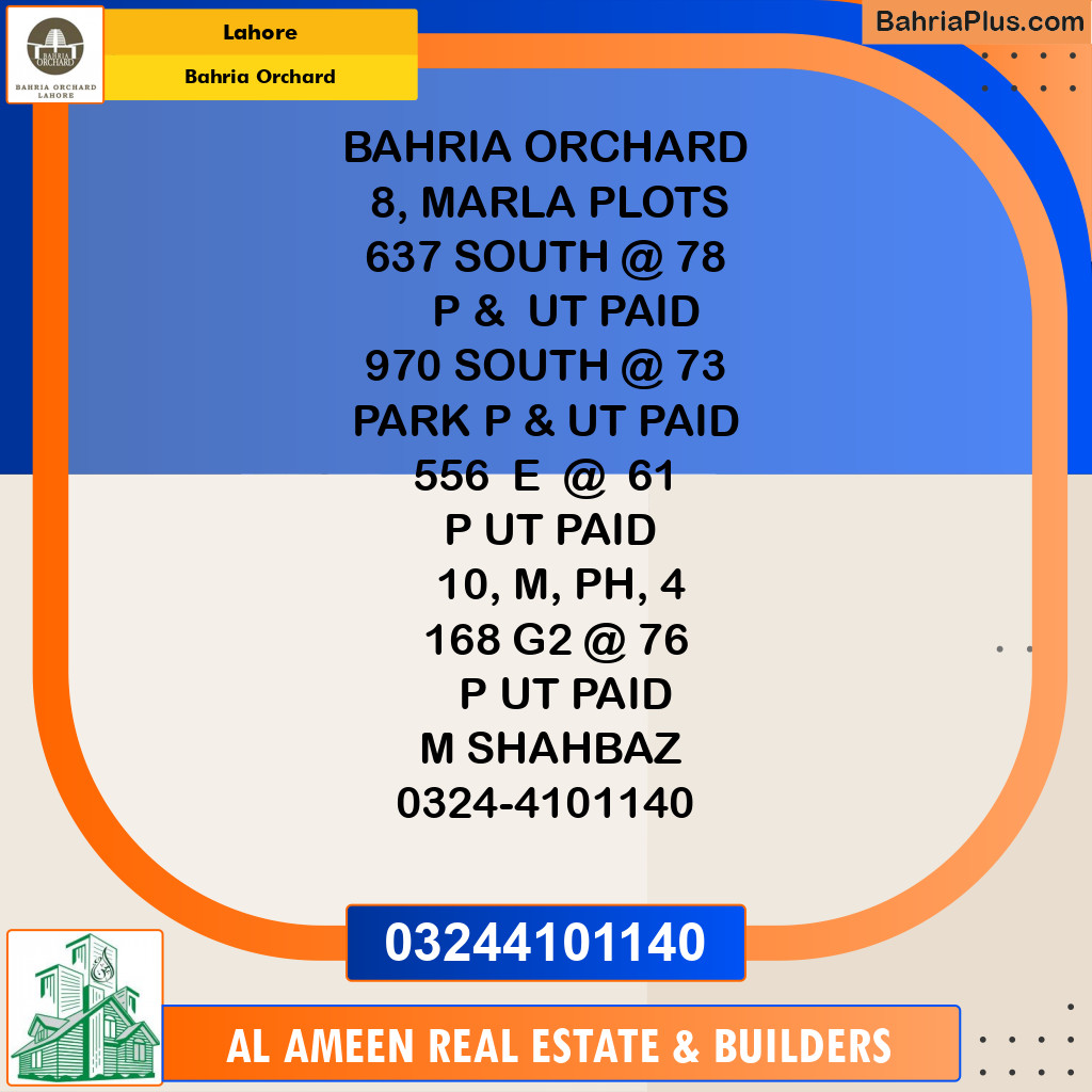 Residential Plot for Sale in Bahria Orchard, Lahore - (BP-207239)