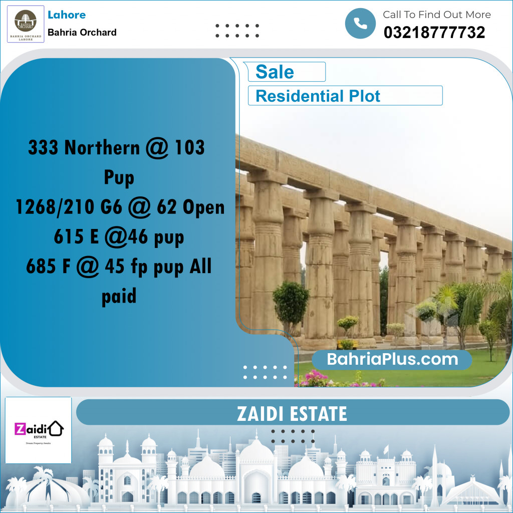 Residential Plot for Sale in Bahria Orchard, Lahore - (BP-207264)