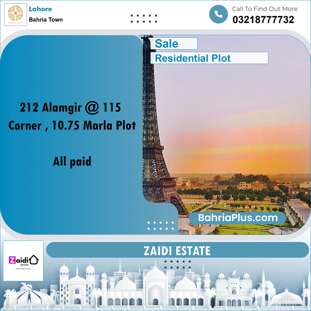 Residential Plot for Sale in Bahria Town, Lahore - (BP-207267)