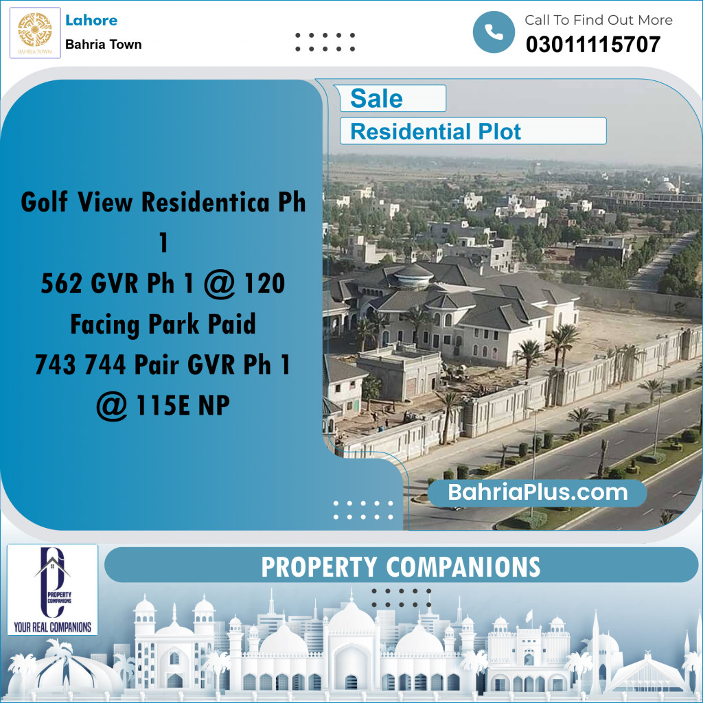 Residential Plot for Sale in Bahria Town, Lahore - (BP-207282)