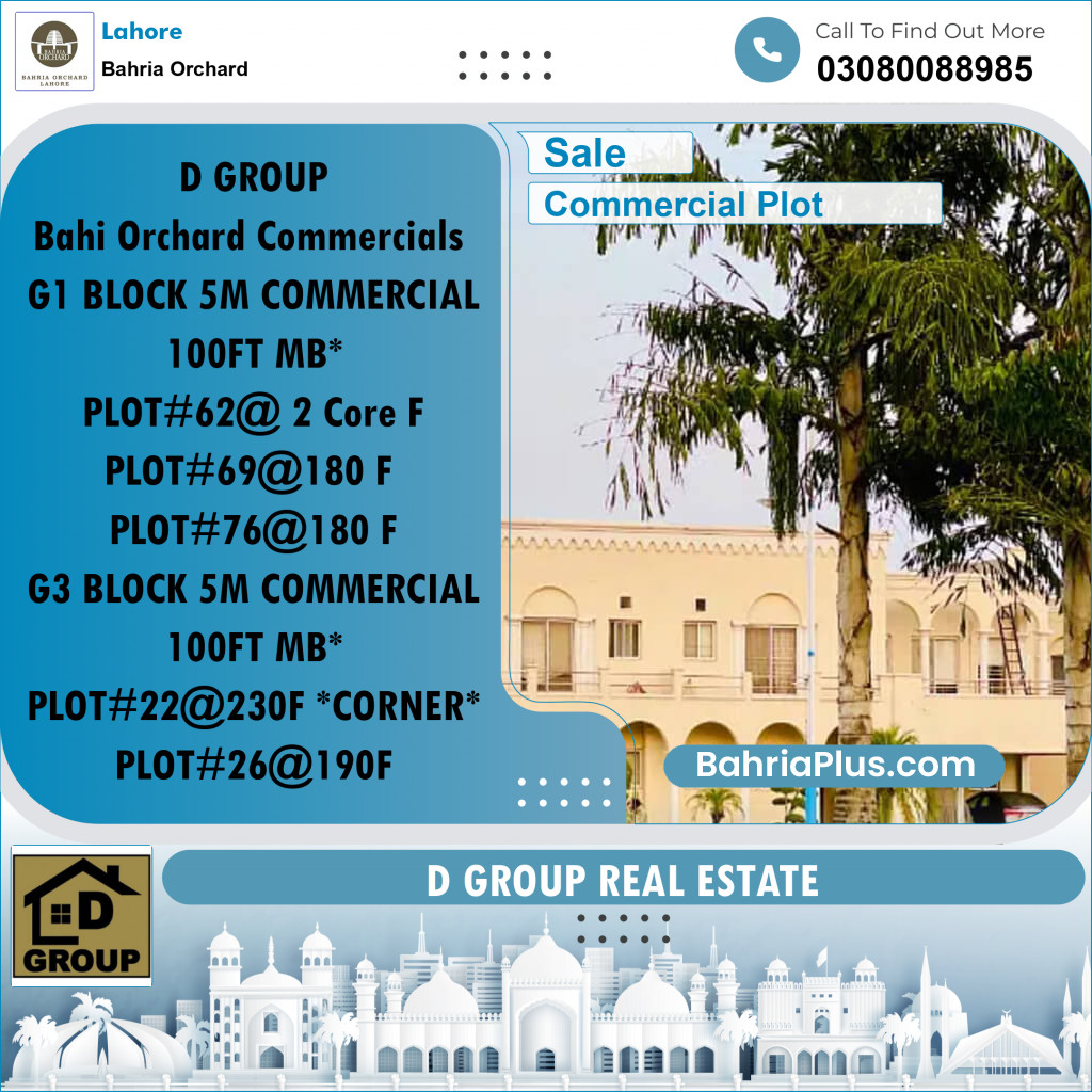 Commercial Plot for Sale in Bahria Orchard, Lahore - (BP-207357)