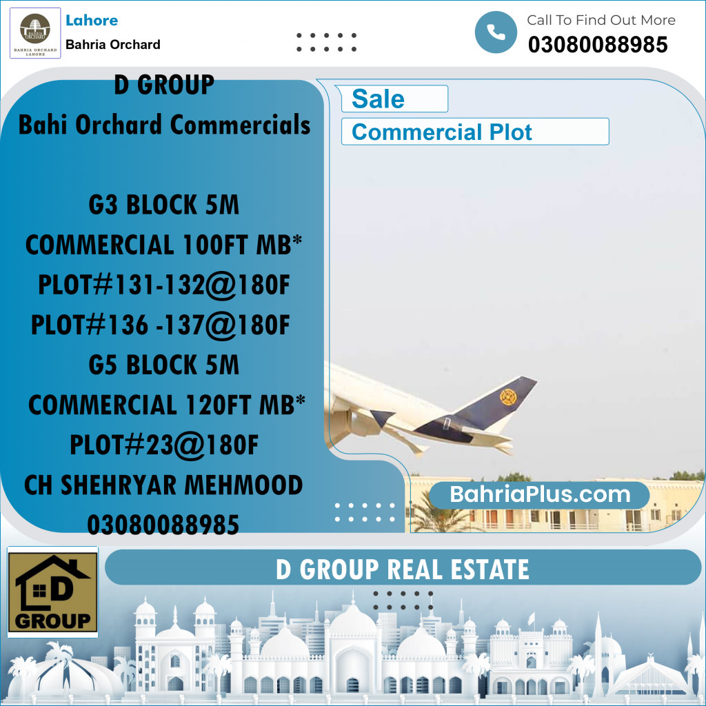 Commercial Plot for Sale in Bahria Orchard, Lahore - (BP-207359)