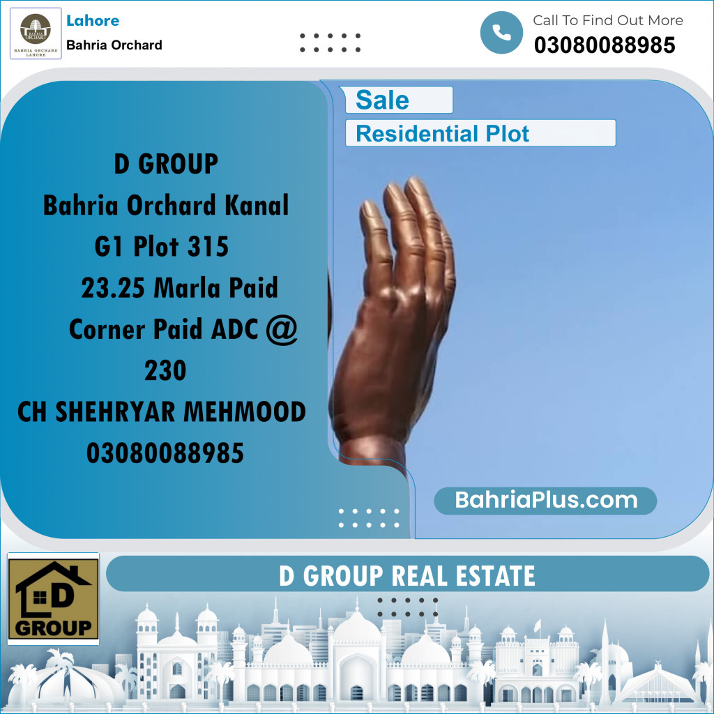 Residential Plot for Sale in Bahria Orchard, Lahore - (BP-207361)