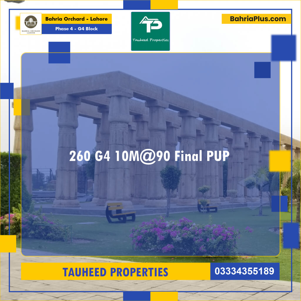10 Marla Residential Plot for Sale in Phase 4 - G4 Block -  Bahria Orchard, Lahore - (BP-207492)