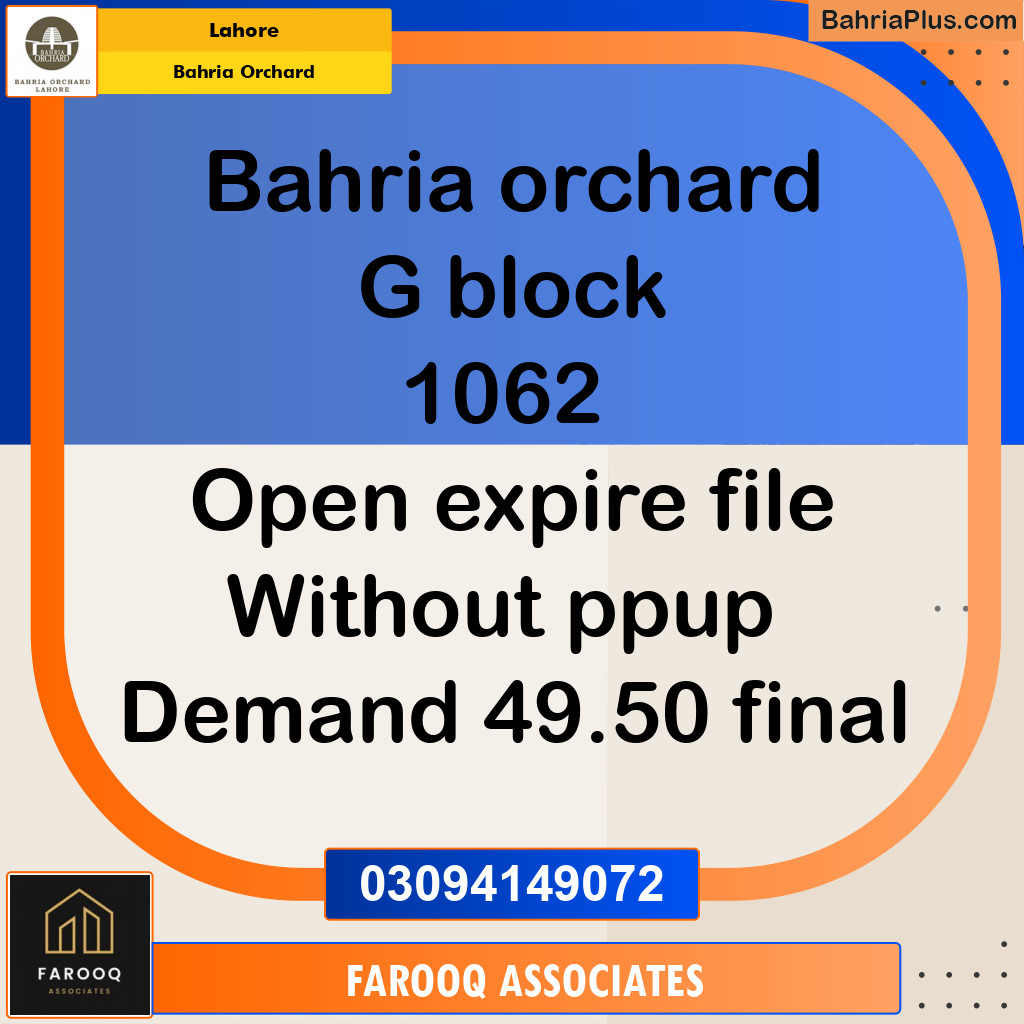 5 Marla Residential Plot for Sale in Bahria Orchard, Lahore - (BP-207510)