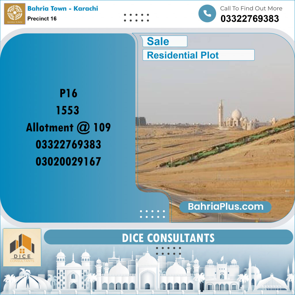 250 Sq. Yards Residential Plot for Sale in Precinct 16 -  Bahria Town, Karachi - (BP-207512)