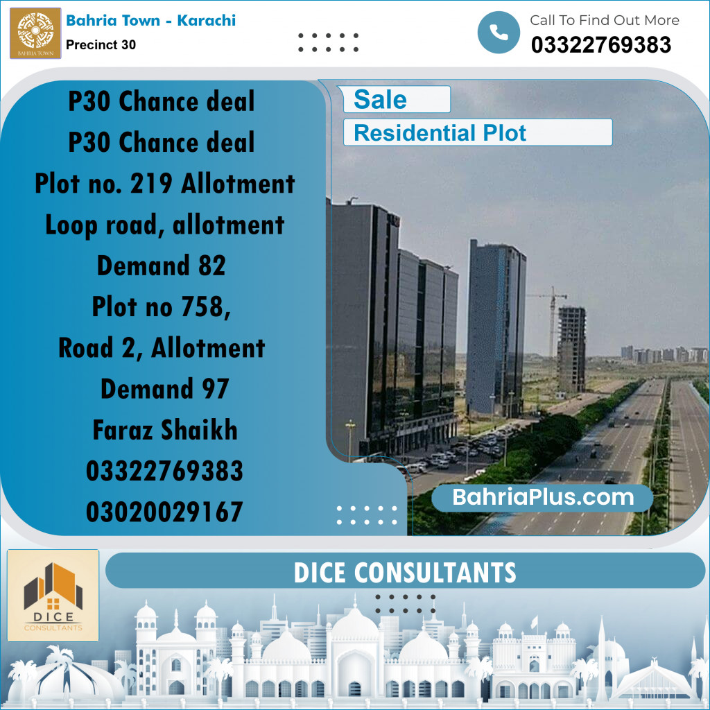 250 Sq. Yards Residential Plot for Sale in Precinct 30 -  Bahria Town, Karachi - (BP-207514)