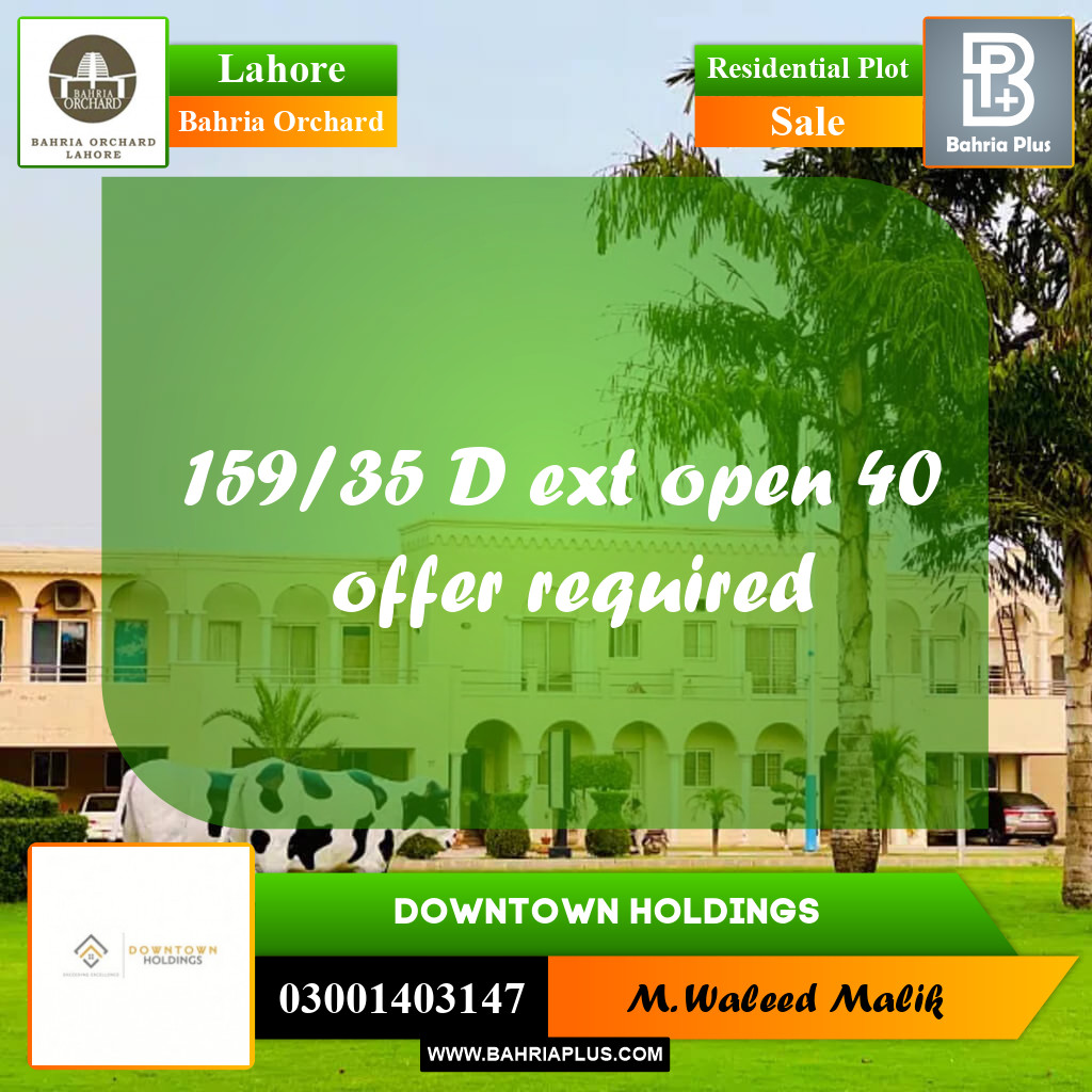 Residential Plot for Sale in Bahria Orchard, Lahore - (BP-207533)