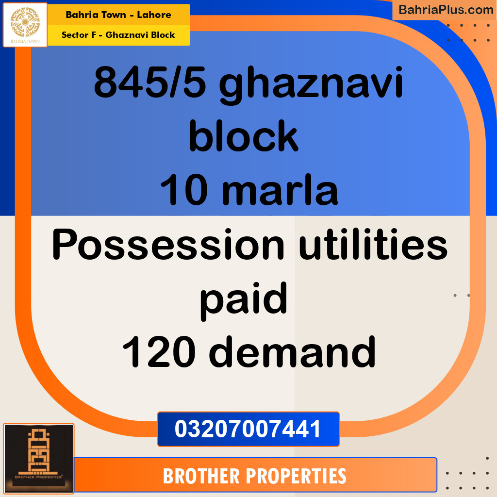 10 Marla Residential Plot for Sale in Sector F - Ghaznavi Block - Bahria Town, Lahore - (BP-207589)