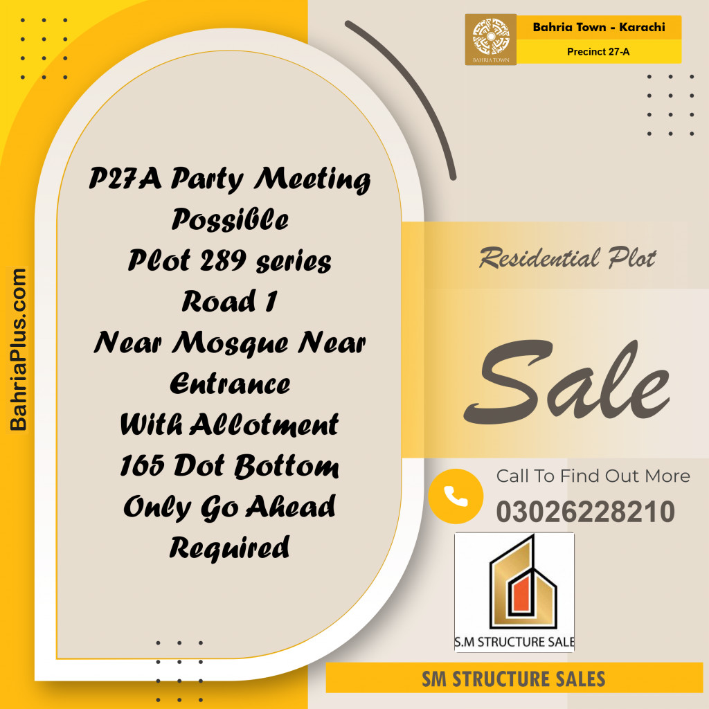 500 Sq. Yards Residential Plot for Sale in Precinct 27-A - Bahria Town, Karachi - (BP-207602)