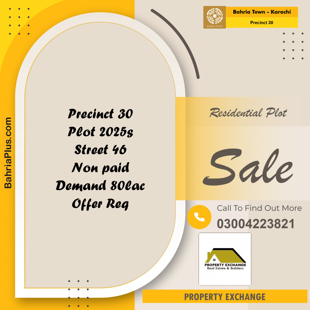 272 Sq. Yards Residential Plot for Sale in Precinct 30 -  Bahria Town, Karachi - (BP-207653)