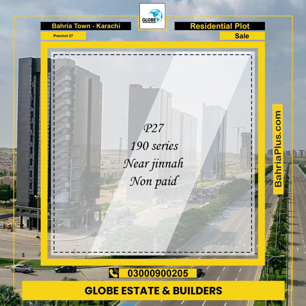 Residential Plot for Sale in Precinct 27 - Bahria Town, Karachi - (BP-207655)