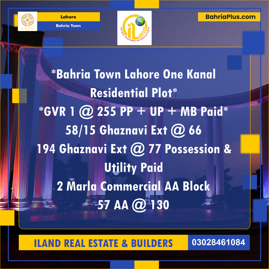 Residential Plot for Sale in Bahria Town, Lahore - (BP-207764)