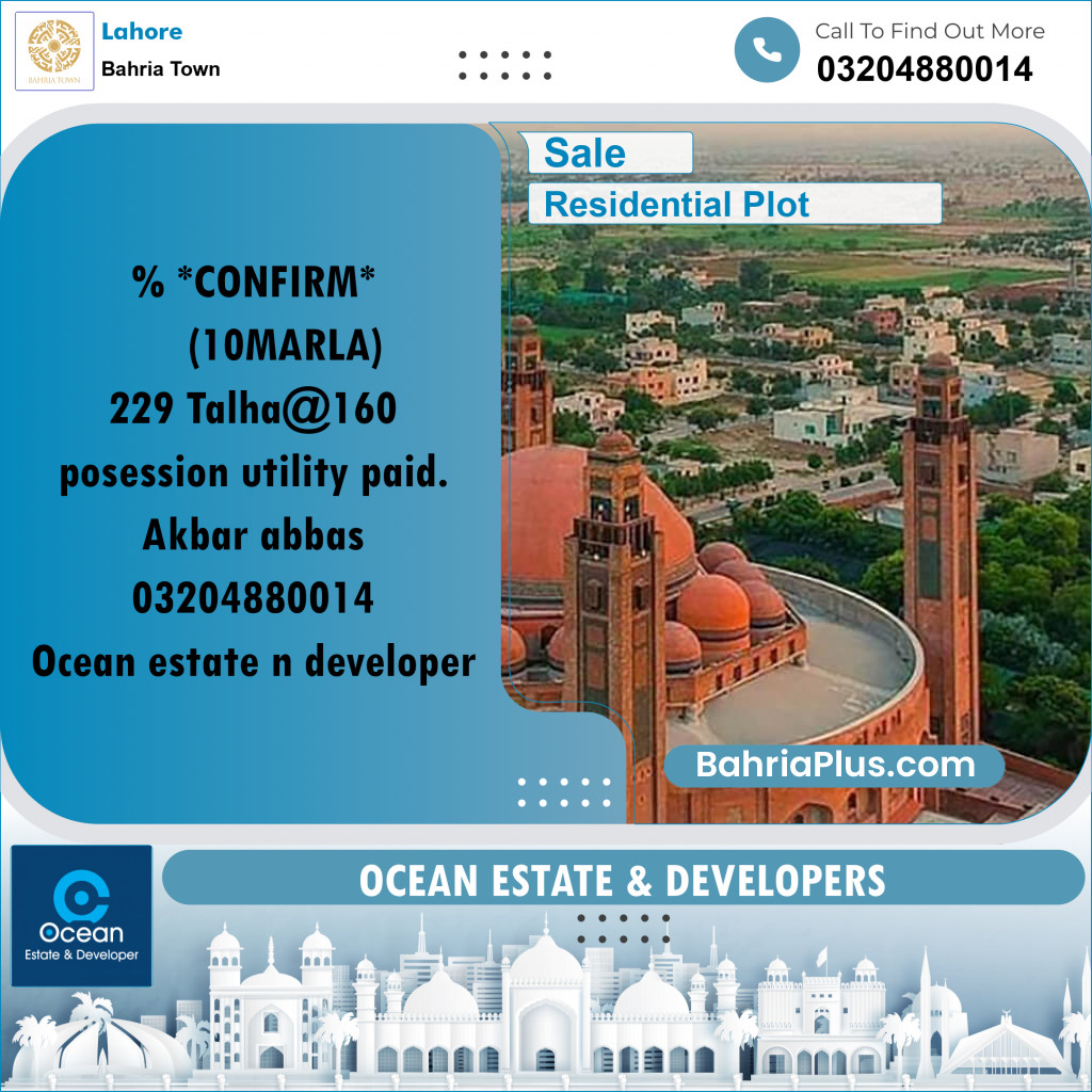 Residential Plot for Sale in Bahria Town, Lahore - (BP-207790)