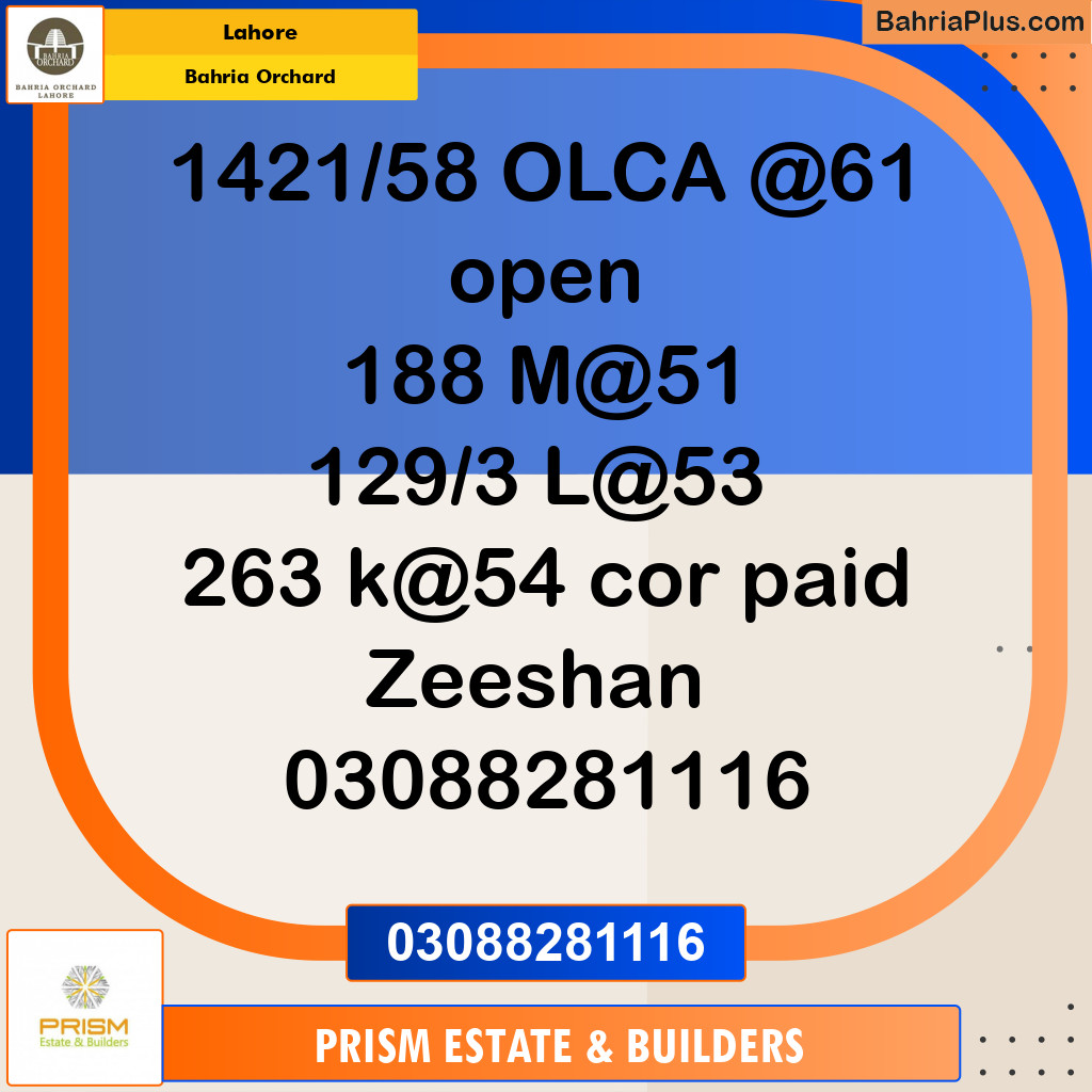 5 Marla Residential Plot for Sale in Bahria Orchard, Lahore - (BP-207812)