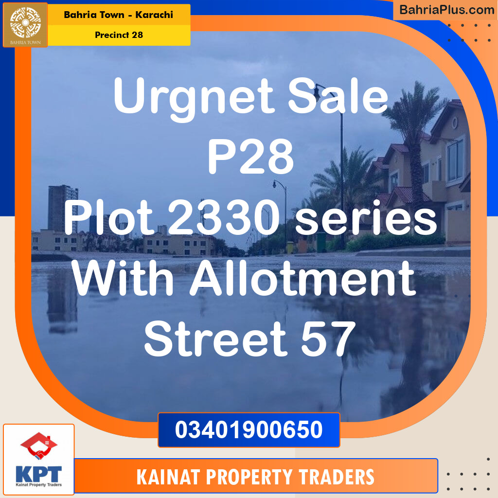 Residential Plot for Sale in Precinct 28 -  Bahria Town, Karachi - (BP-207815)
