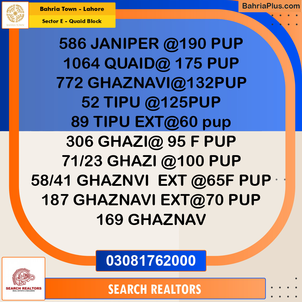 10 Marla Residential Plot for Sale in Sector E - Quaid Block -  Bahria Town, Lahore - (BP-207981)