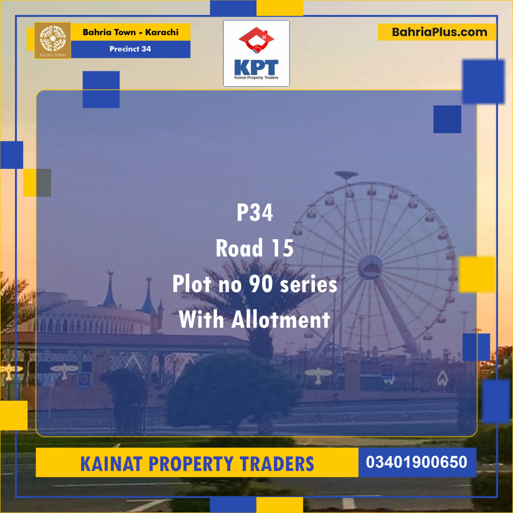 Residential Plot for Sale in Precinct 34 -  Bahria Town, Karachi - (BP-207996)