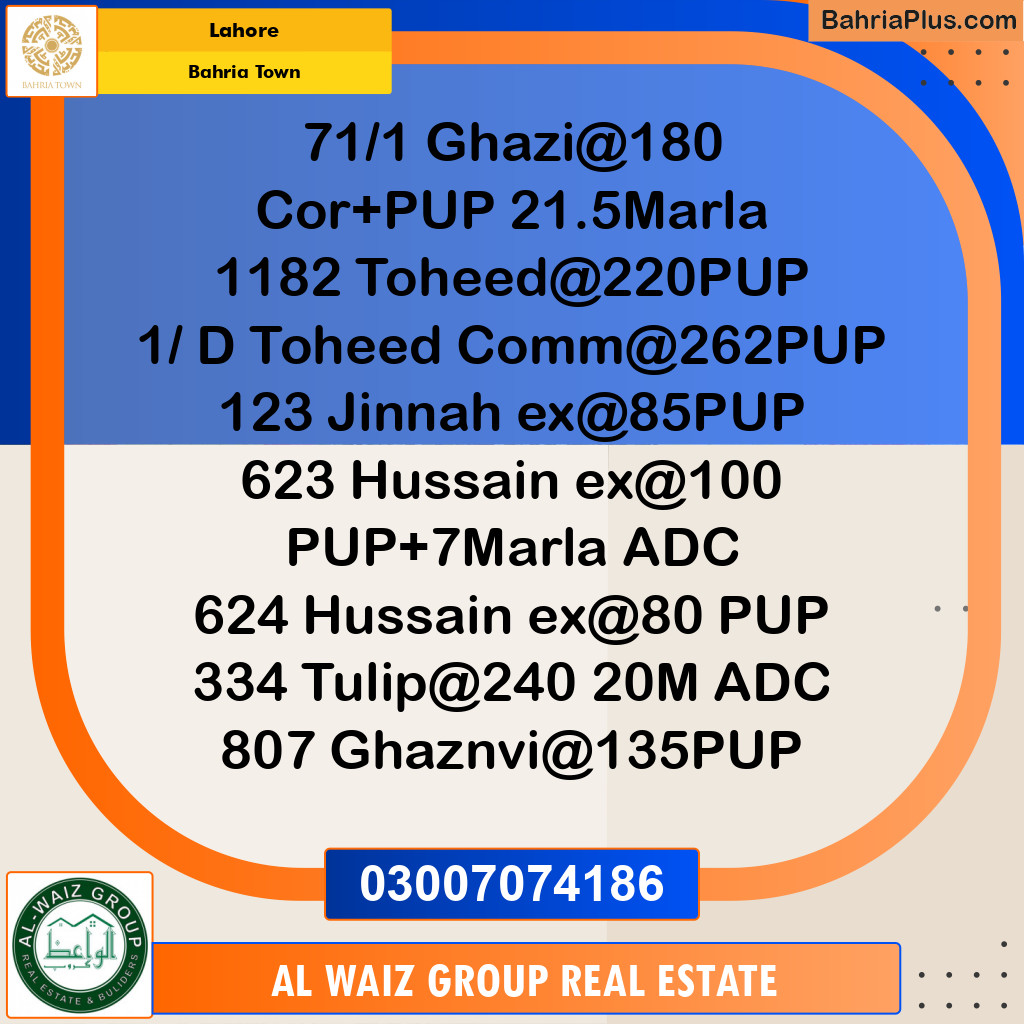 Residential Plot for Sale in Bahria Town, Lahore - (BP-208010)