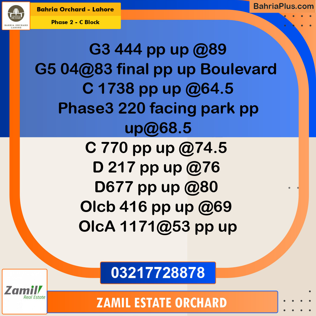 5 Marla Residential Plot for Sale in Phase 2 - C Block -  Bahria Orchard, Lahore - (BP-208052)