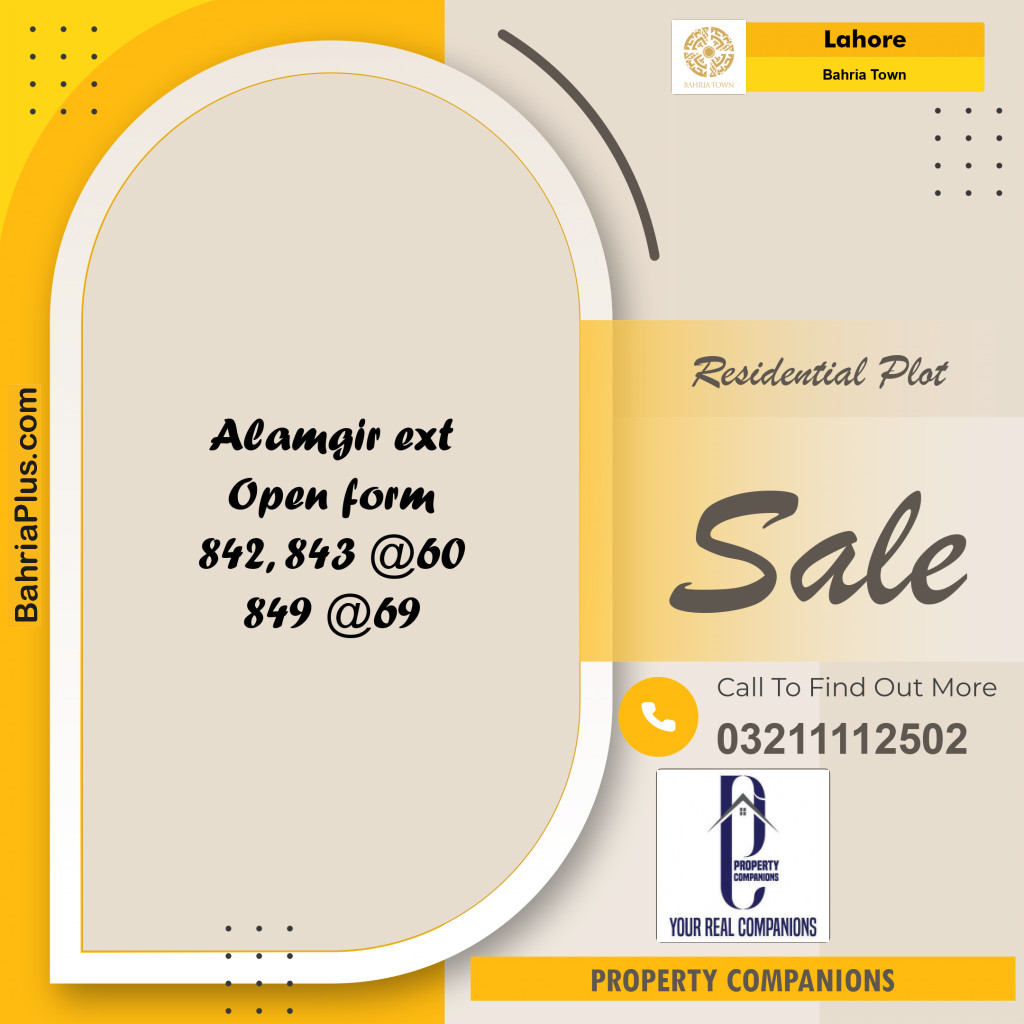 Residential Plot for Sale in Bahria Town, Lahore - (BP-208102)