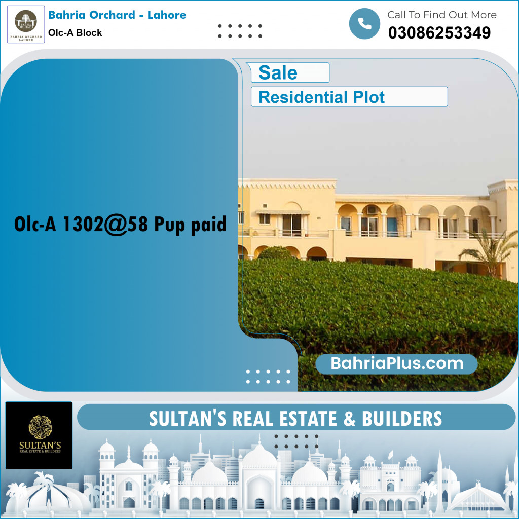 5 Marla Residential Plot for Sale in OLC-A Block -  Bahria Orchard, Lahore - (BP-208224)