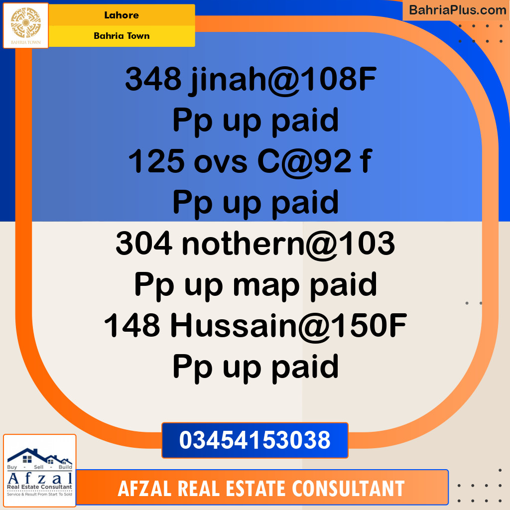 Residential Plot for Sale in Bahria Town, Lahore - (BP-208234)
