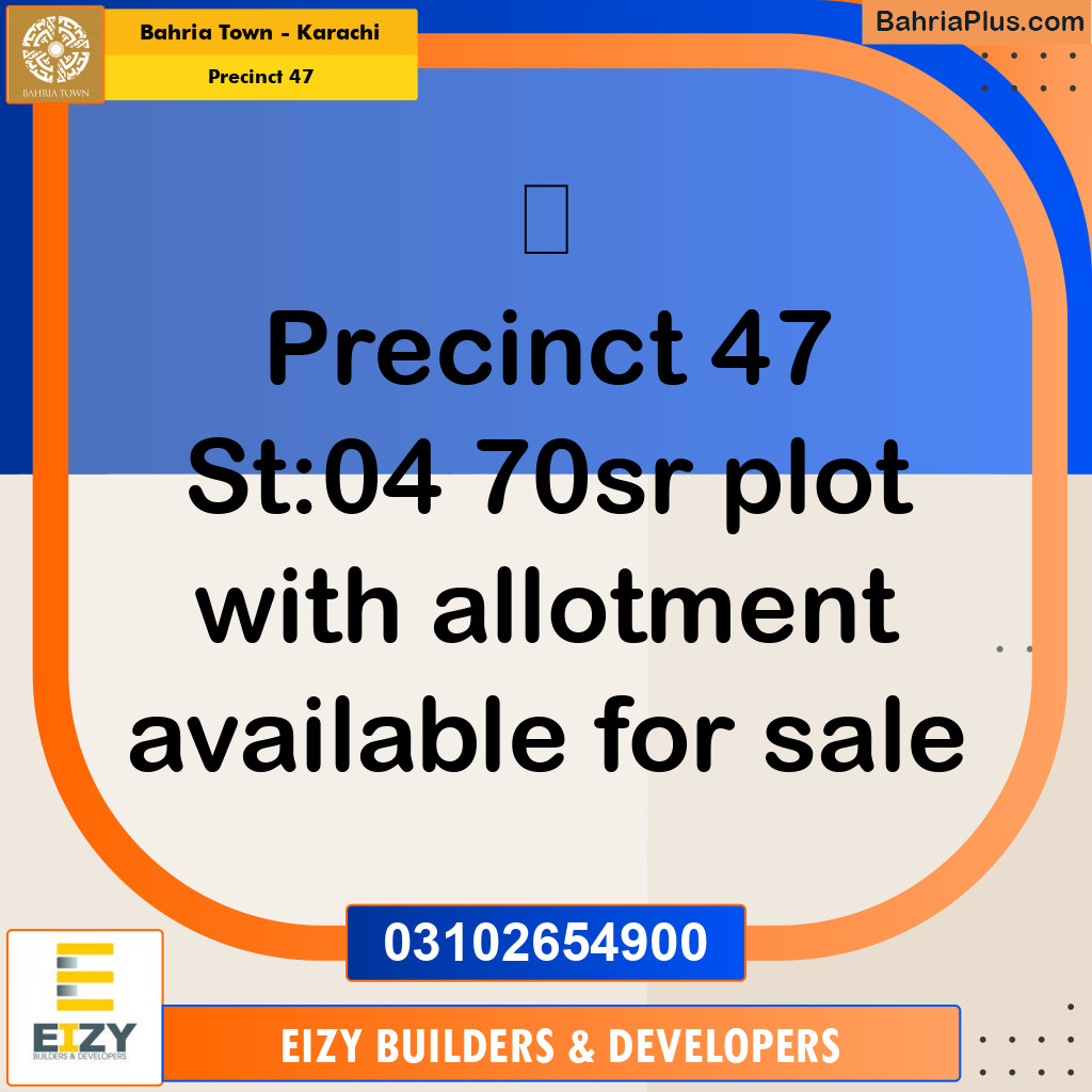 250 Sq. Yards Residential Plot for Sale in Precinct 47 - Bahria Town, Karachi - (BP-208241)