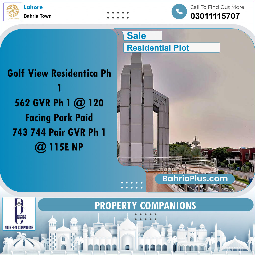 Residential Plot for Sale in Bahria Town, Lahore - (BP-208243)