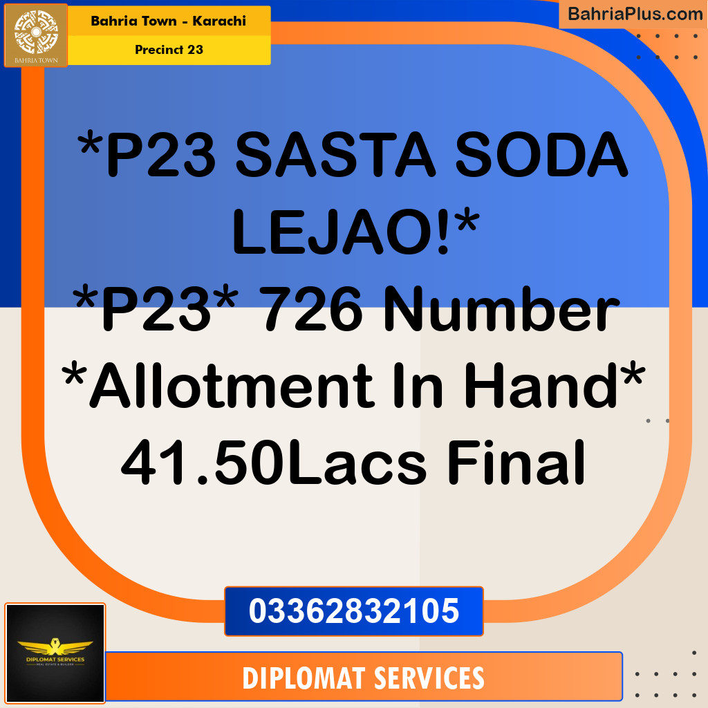 125 Sq. Yards Residential Plot for Sale in Precinct 23 -  Bahria Town, Karachi - (BP-208265)