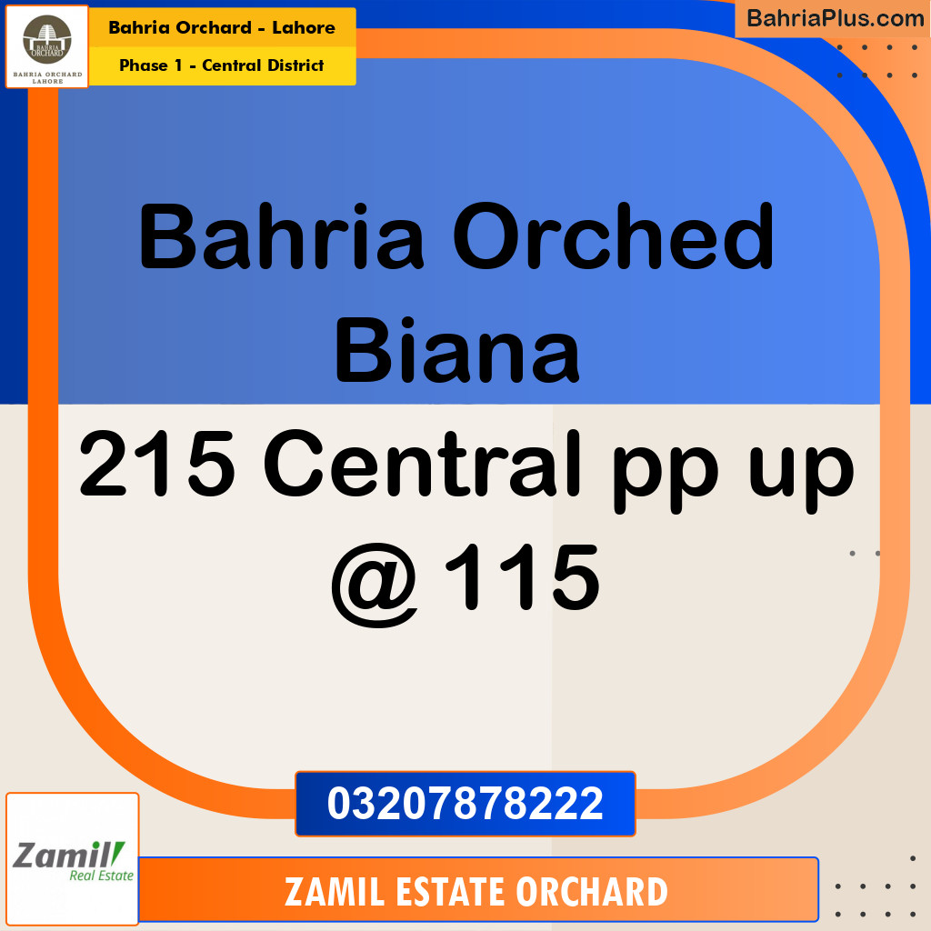10 Marla Residential Plot for Sale in Phase 1 - Central District -  Bahria Orchard, Lahore - (BP-208325)