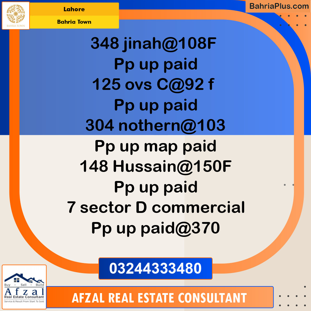 Residential Plot for Sale in Bahria Town, Lahore - (BP-208347)