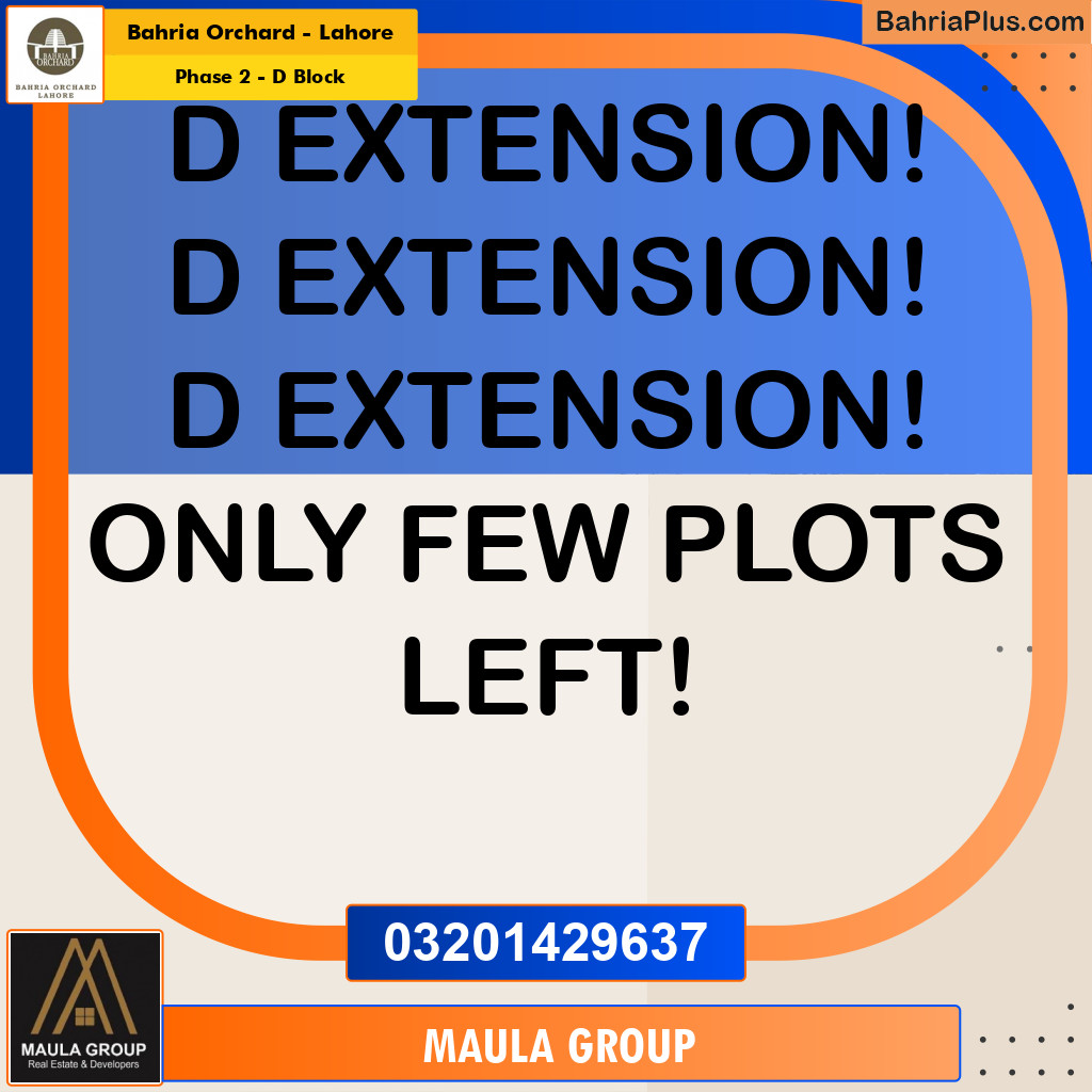 5 Marla Residential Plot for Sale in Phase 2 - D Block - Bahria Orchard, Lahore - (BP-208412)