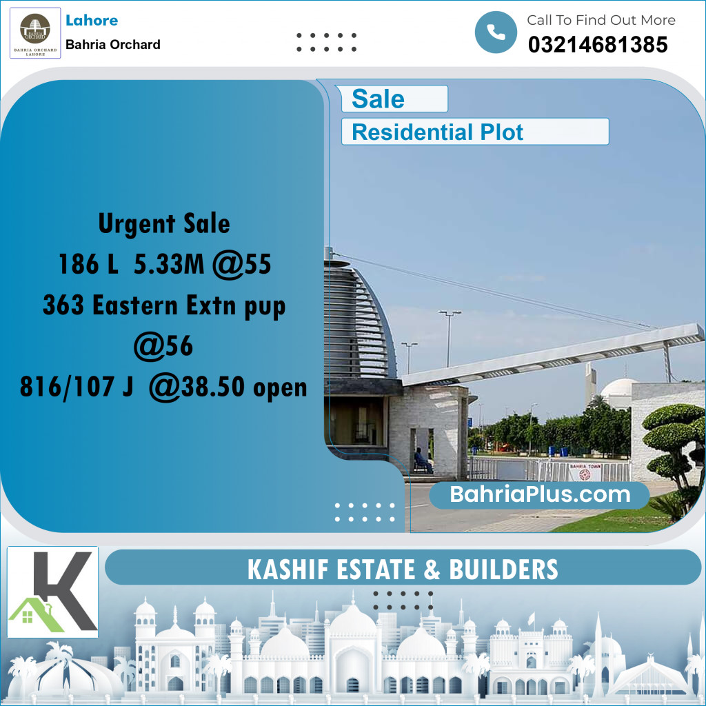 Residential Plot for Sale in Bahria Orchard, Lahore - (BP-208425)