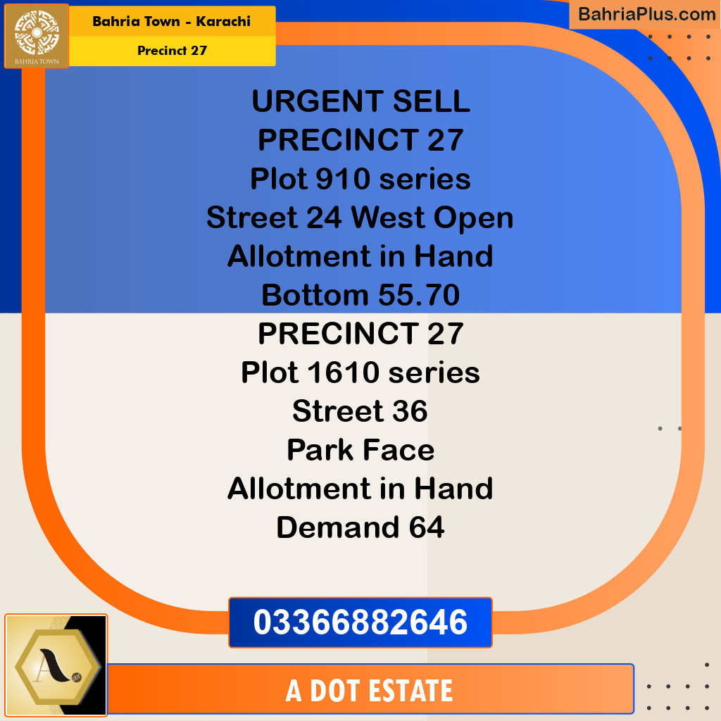 125 Sq. Yards Residential Plot for Sale in Precinct 27 -  Bahria Town, Karachi - (BP-208450)