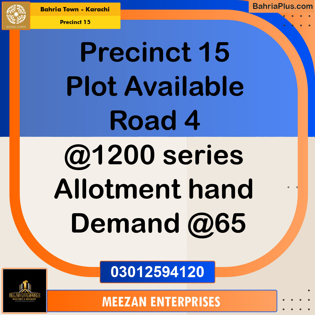 Residential Plot for Sale in Precinct 15 -  Bahria Town, Karachi - (BP-208461)