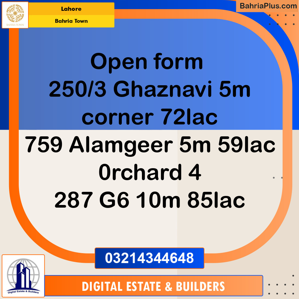 Residential Plot for Sale in Bahria Town, Lahore - (BP-208468)