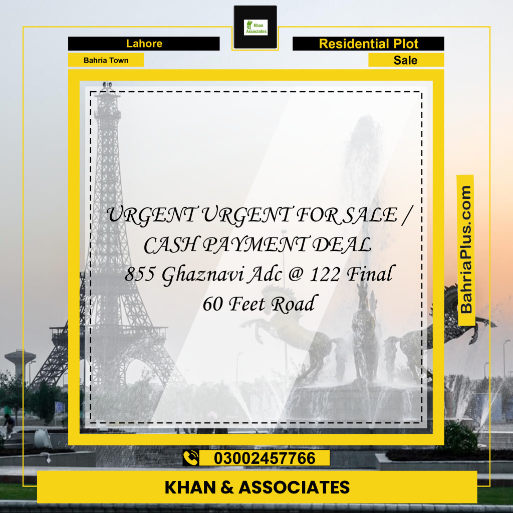 Residential Plot for Sale in Bahria Town, Lahore - (BP-208479)