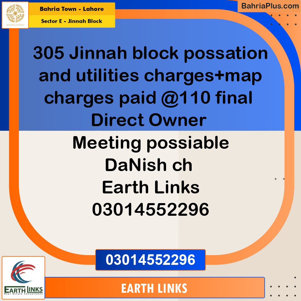 5 Marla Residential Plot for Sale in Sector E - Jinnah Block - Bahria Town, Lahore - (BP-208482)