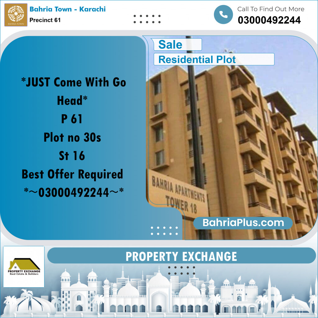 125 Sq. Yards Residential Plot for Sale in Precinct 61 -  Bahria Town, Karachi - (BP-208554)